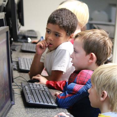 Children using computers