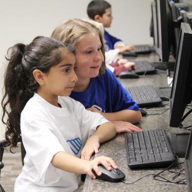 Children using computers