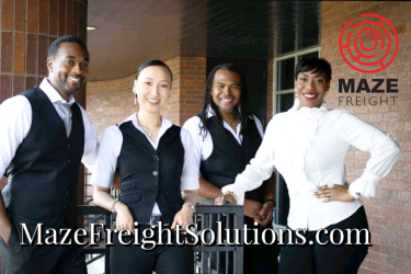 Group Photo with Maze Freight Solutions logo and URL